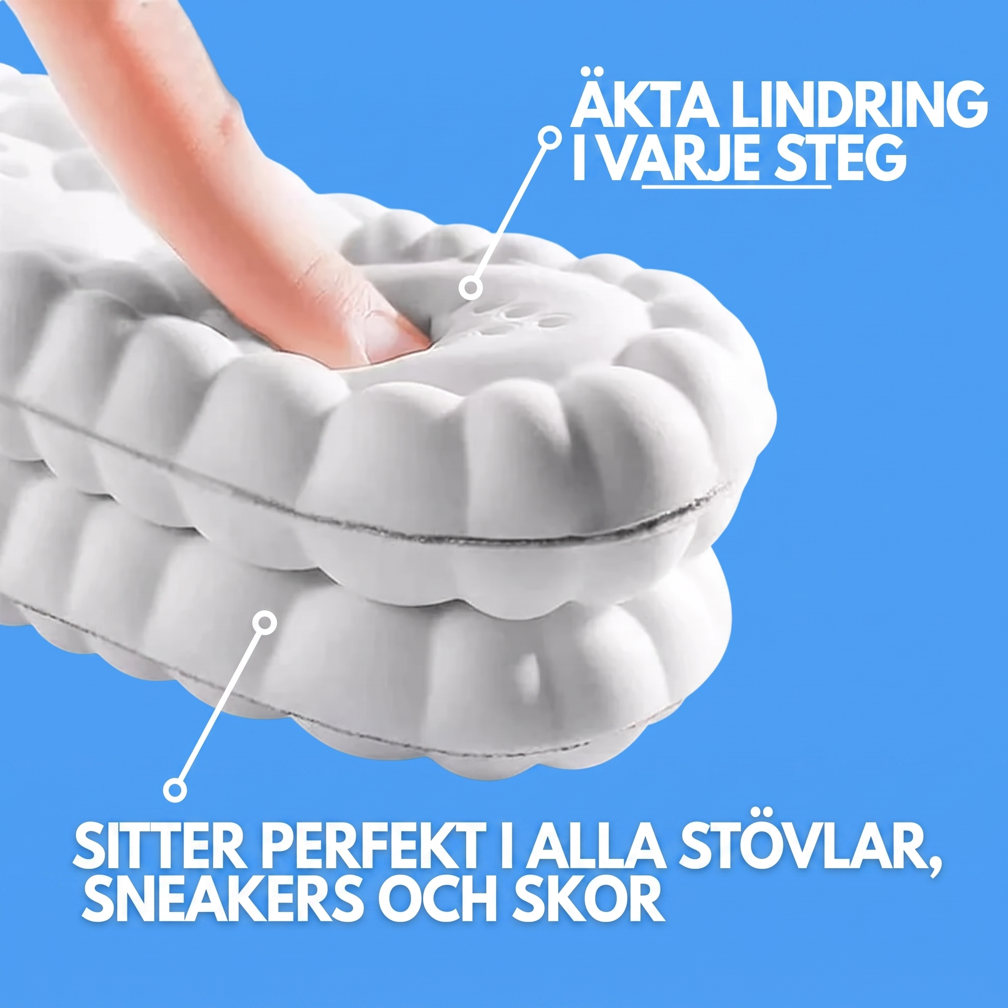 Skoinlägg med 4D stötdämpning