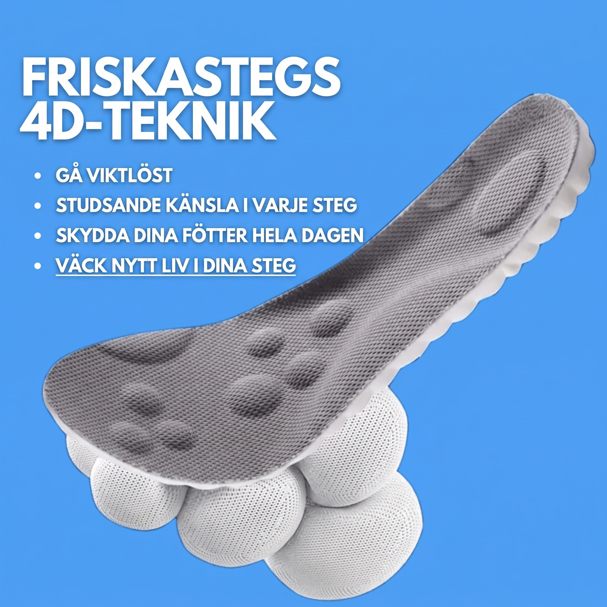 Skoinlägg med 4D stötdämpning